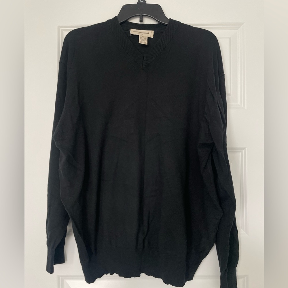 Pronto Uomo Men’s Black V-Neck Sweater